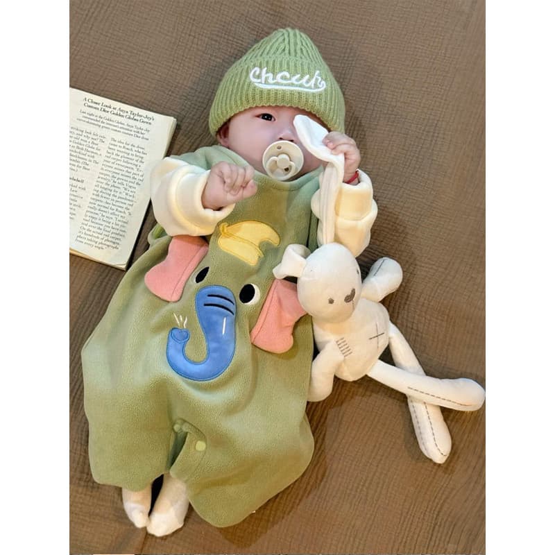 Dumbo terno de bebê inverno Super fofo quente macacão interno roupas de bebê roupas de passeio mais veludo outono invern
