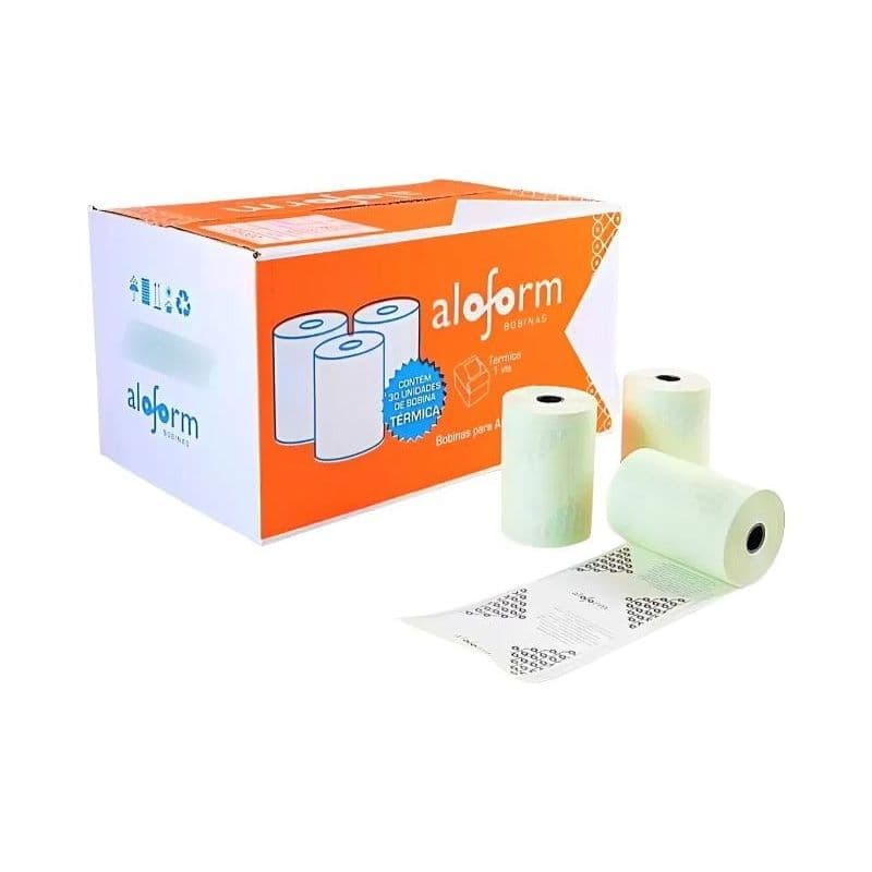 Bobina Térmica Branca Aloform 80x40 mt Impressora Cupom Caixa C/30 Unidades