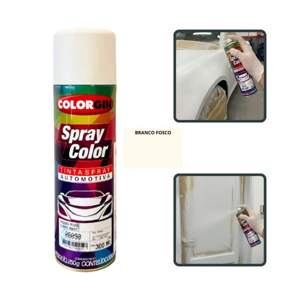 SPRAY COLOR BRANCO FOSCO SPRAY AUTOMOTIVO COLORGIN 300ML