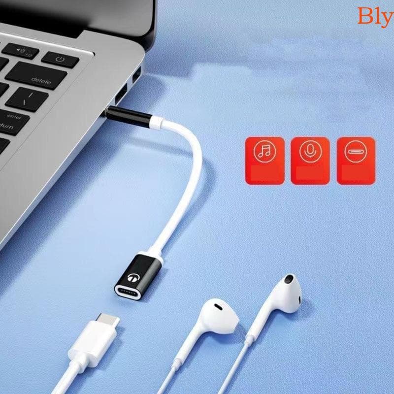 Adaptador Entradas Fone Ouvido Bly 3 5 Mm Para Tipo C Dongle Som Auxs