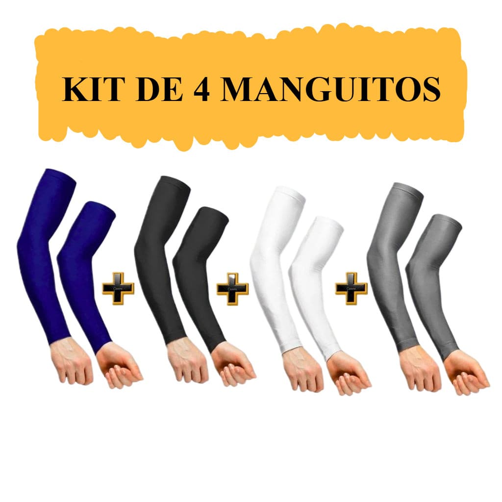 kit 4 manguito proteção solar uv segunda pele unissex manga de braço