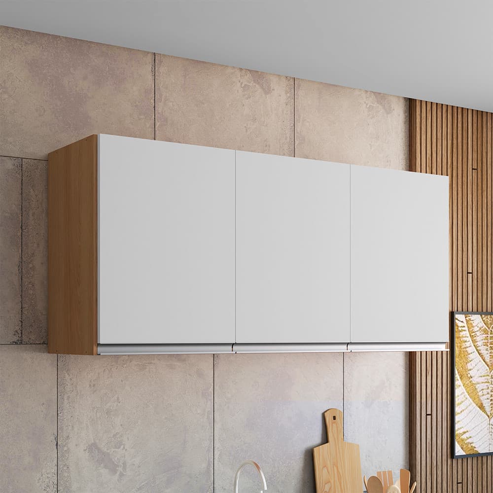 Armário Aéreo Cozinha Andréia 3 Portas 120cm AJL Móveis