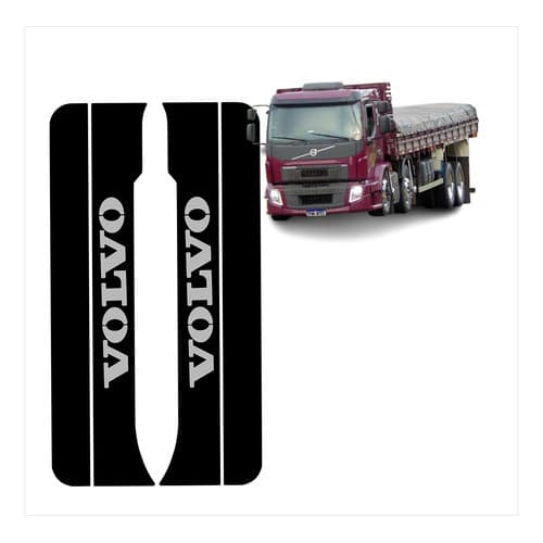 Aplique Adesivo Cromado Coluna De Porta Do Volvo Vm Até 2014 Adesivo Preto Brilhante