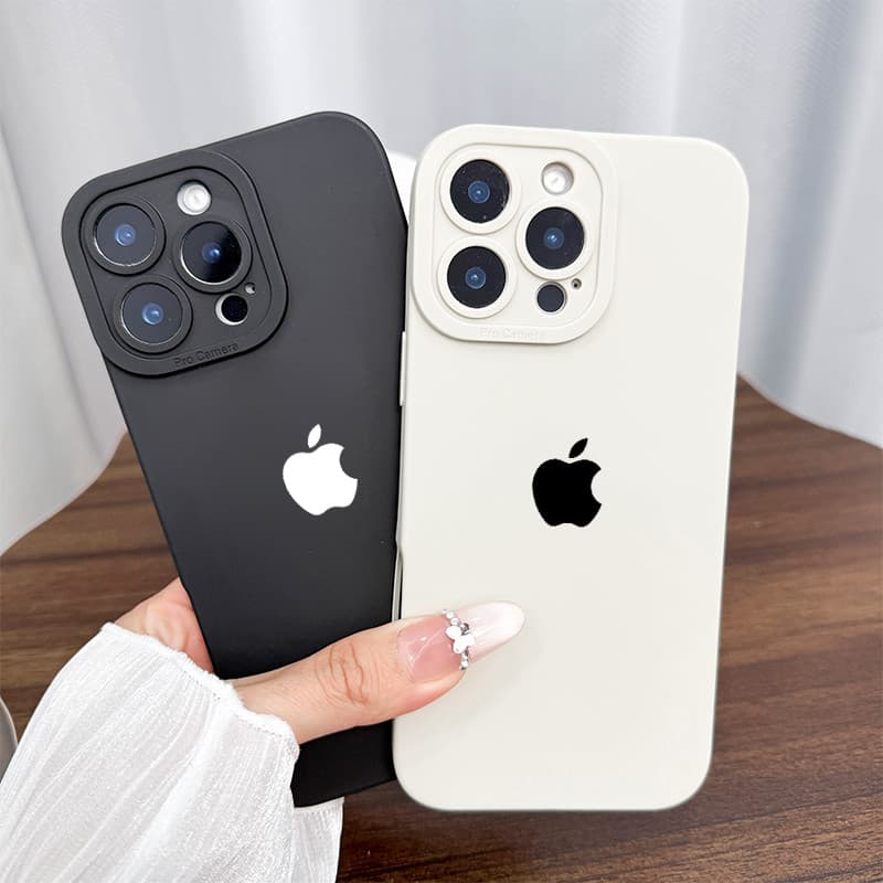 Capa Para iPhone 17 16 15 Pro Max Ar 13 14 12 11 XS XR 7 8 Plus Silicone Macia Simples Logotipo Da Apple ZYCase