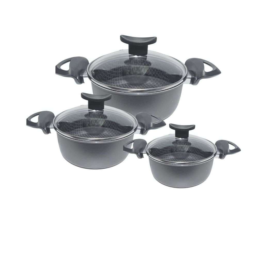 Conjunto de Caçarolas Prestige 3 peças com Tampa de Vidro