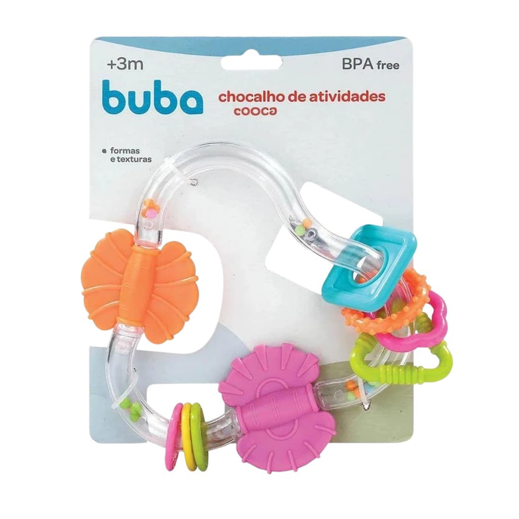 Chocalho Infantil de Atividades Com mordedor Bebê Bebês Mordedores buba