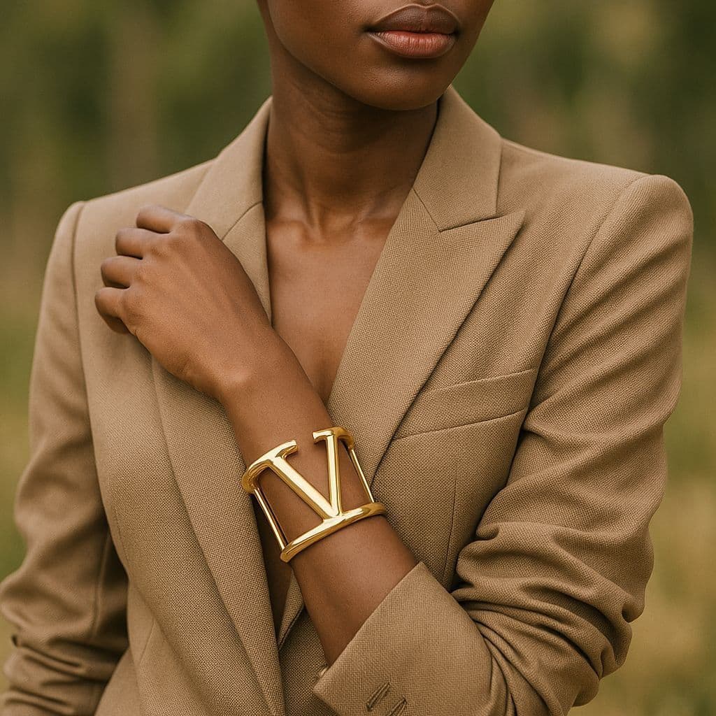 Novas Joias de Estilo Europeu e Americano, Pulseira Aberta em V de Metal Leve e Luxuosa, Acessórios de Estilo Retro Mini