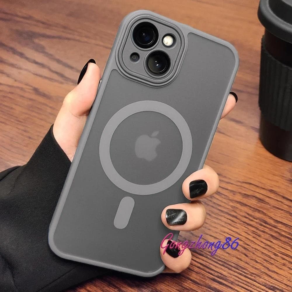 Capa De Telefone Magnética Translúcida Fosca Para iPhone 17 16 14 13 15 12 11 Pro Max Magsafe Armadura De Carregamento S