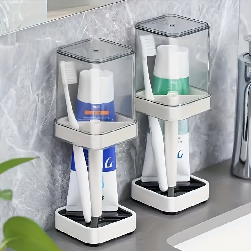 Organizador De Escova De Dentes Com Copo De Enxágue , Suporte De Armazenamento Para Casais , Sem Baterias Perfume