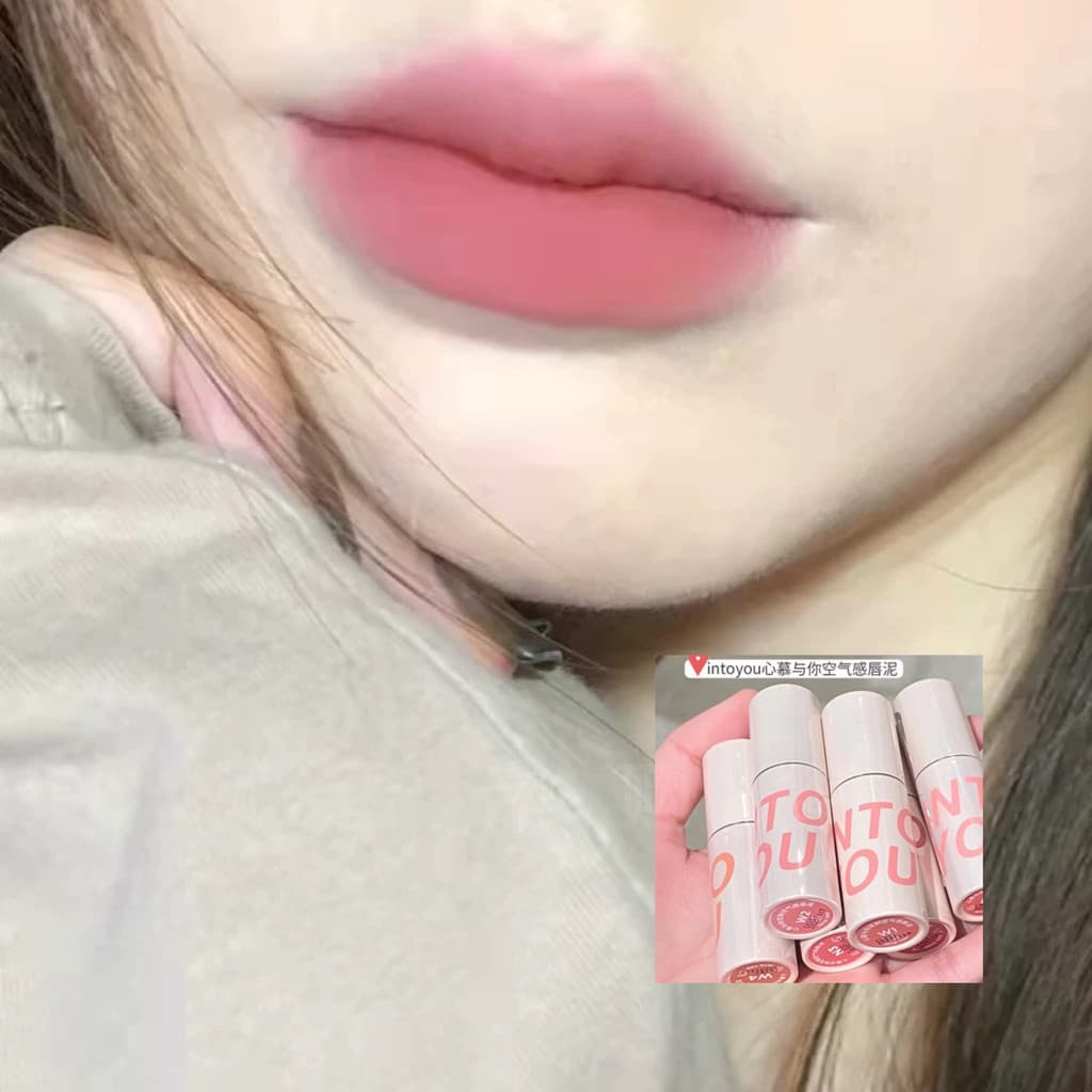INTO VOCÊ PARA VOCÊ Batom Heroine Mist Lip Cheek Batom de dupla utilização fosco EM08 Water Mist Lip Gloss