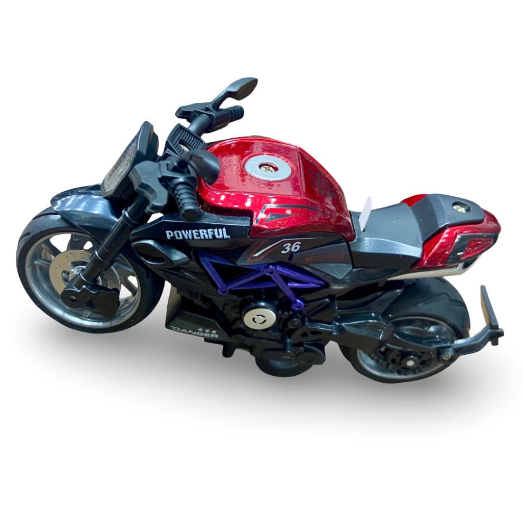 Miniatura Moto Esportiva Com Luz E Som Colecionável Metal Brinquedo Menino Premium - 4 Cores Disponíveis