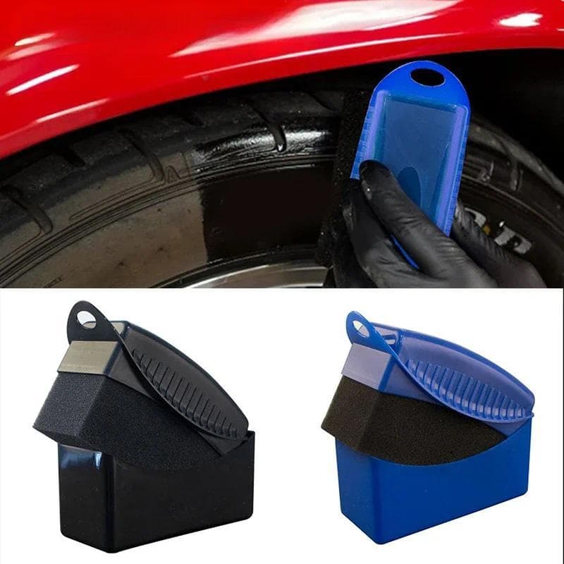 Escova De Esponja De Cera Para Polimento De Roda De Carro Com Capa-Limpador De Pneus E Almofadas Aplicadoras De Contorno