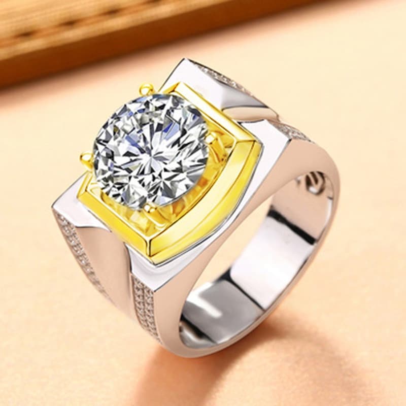 Anel de diamante original de prata 925 masculino moda dominador anel de gema Xin