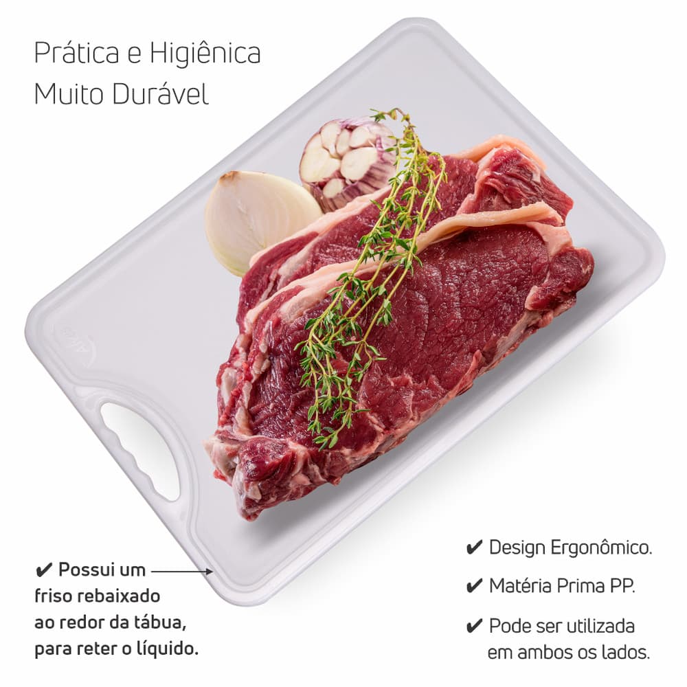 Tábua plástica para Corte Cozinha/Churrasco 40 cm X 30 cm - Alves Plastic