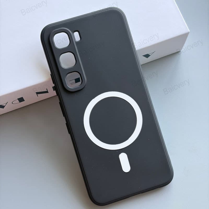 Invólucro Para Infinix Hot 60 Pro + Plus 5G Hot60i 4G Colorido Fosco Capa Protetora Com Adesivo Magnético