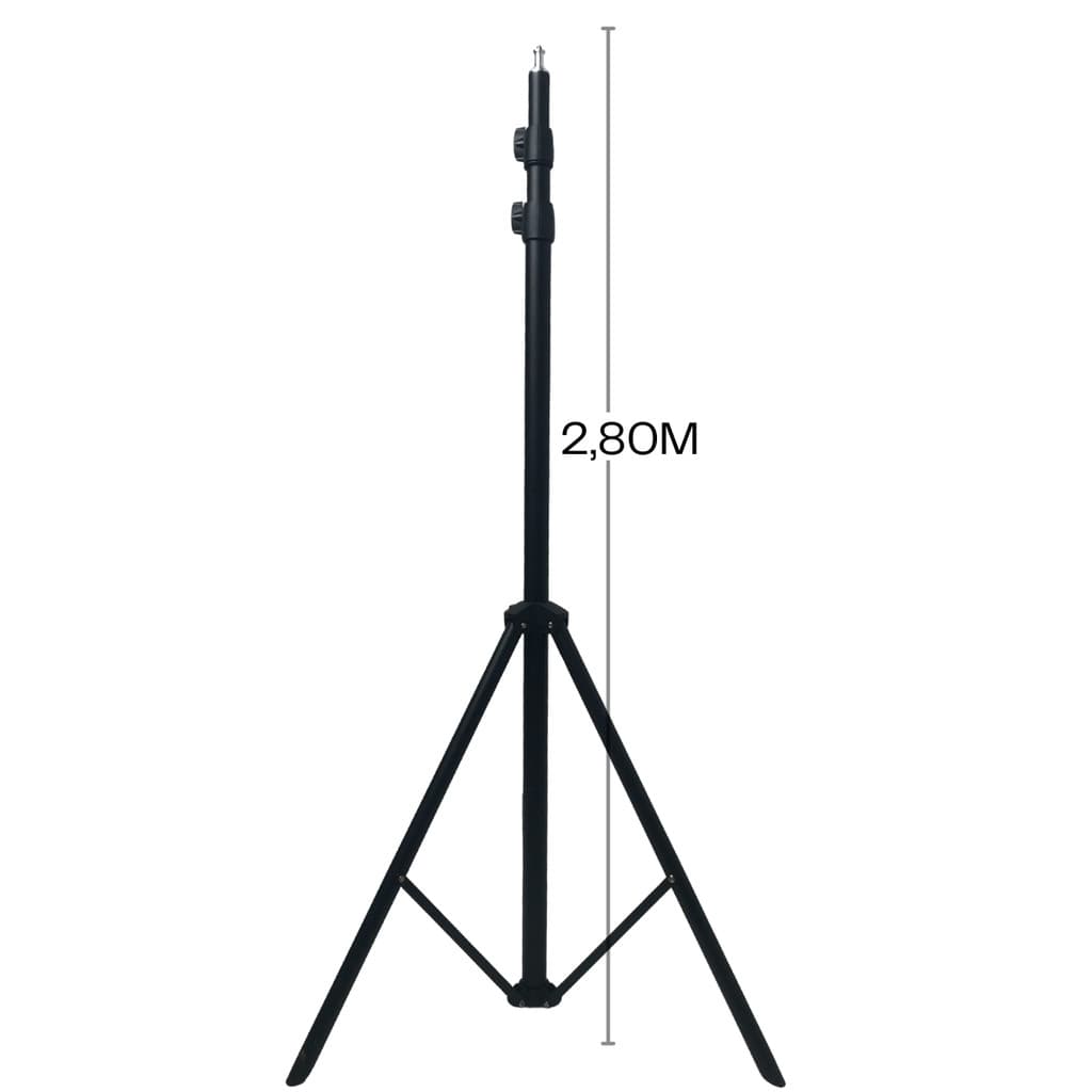 Tripé 2,8 m de Aluminio Cor Preto Para Iluminacao e Softbox