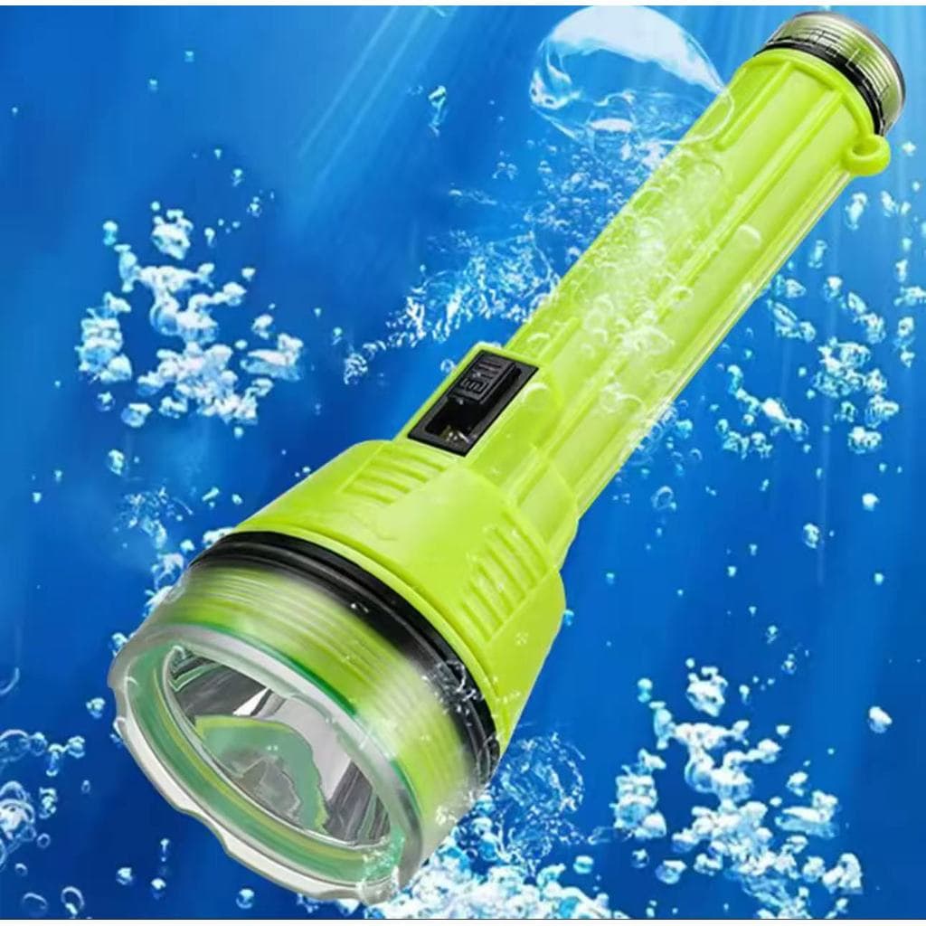 Lanterna De  Mergulho/ Pesca - Recarregável USB - Verde