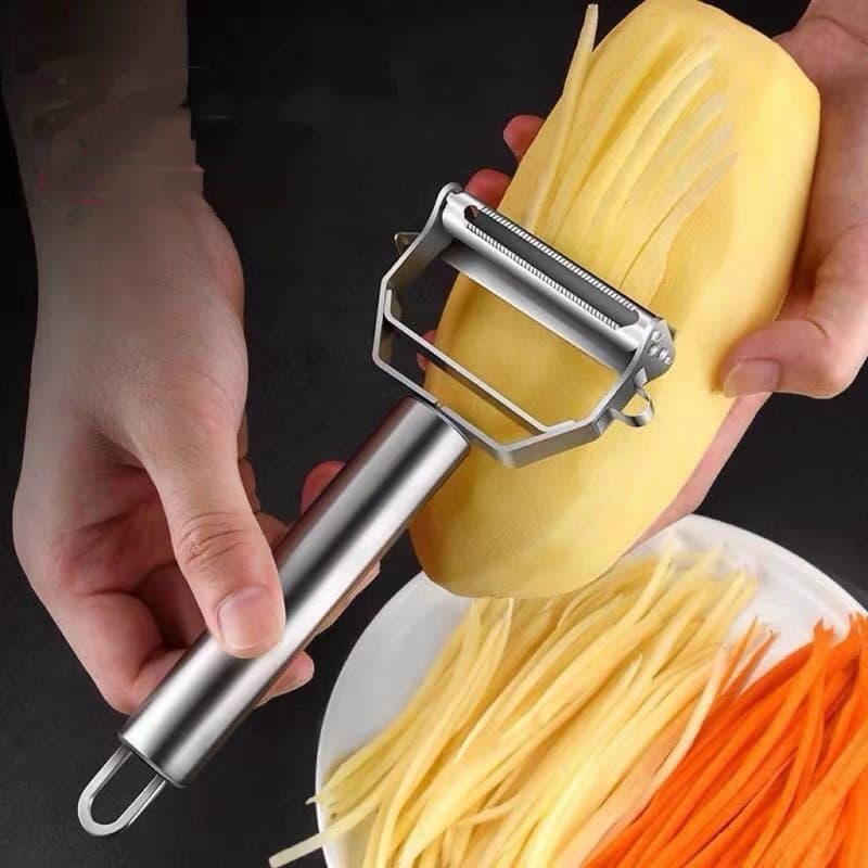 Descascador INOX Legumes Frutas Dupla Lâmina Móvel 2 Em 1/Descascador De Legumes Verduras Frutas