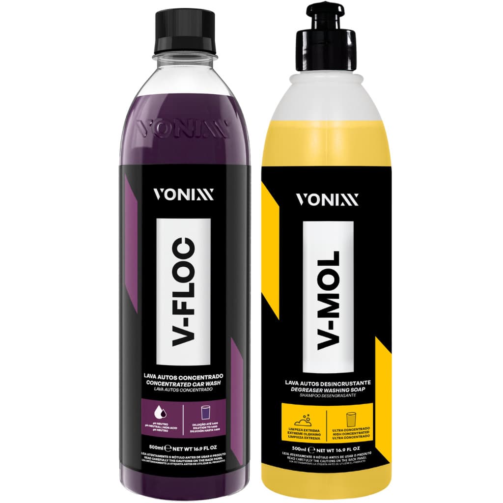 Kit Shampoo Automotivo Esfregação V-Floc V-Mol 500ml Vonixx