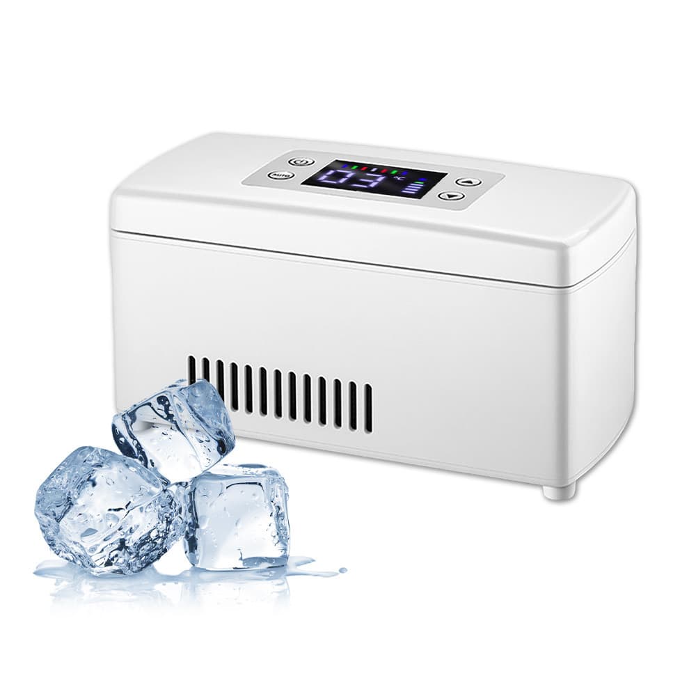 Geladeira Portátil Para Medicamentos De Insulina 2-8 ° C Controle Inteligente De Temperatura Tela Digital Mini Cooler Ca