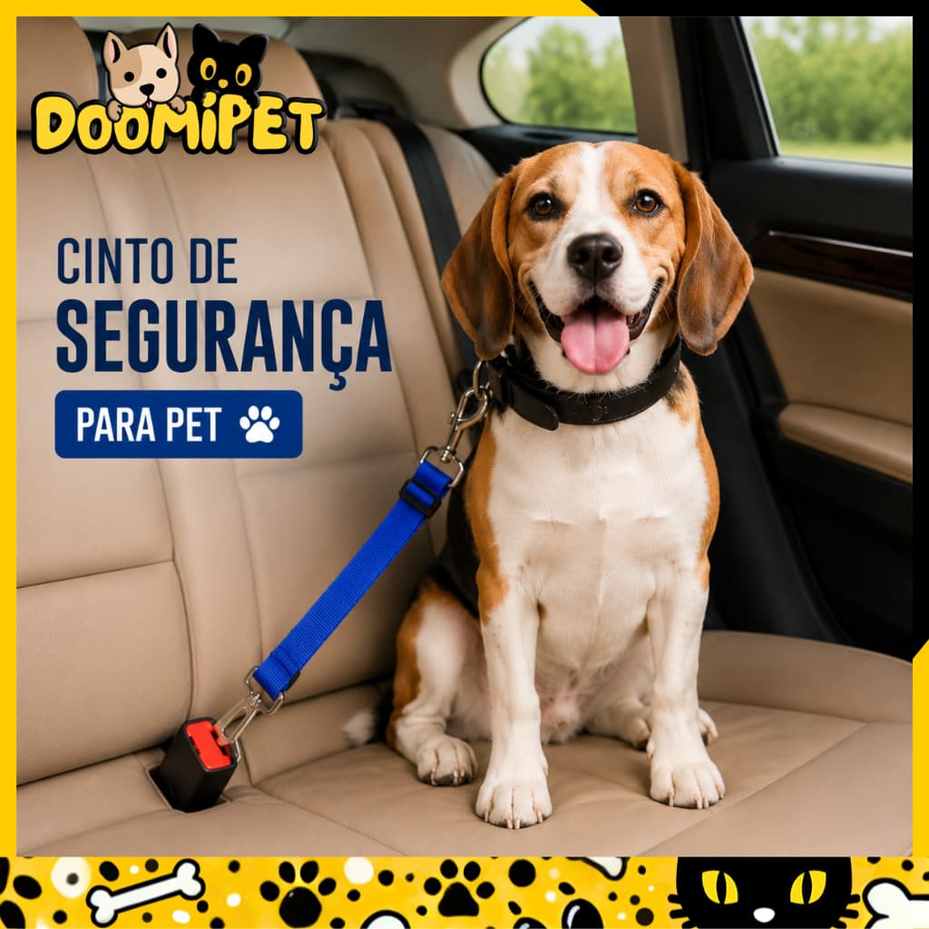 Cinto De Segurança Ajustável Para Cachorro E Gato - Proteção Para Viagens Com Conforto E Segurança