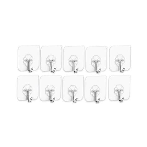 Kit 10 20 30 40 Ganchos Adesivos Transparentes Multiuso Forte Cozinha Banheiro