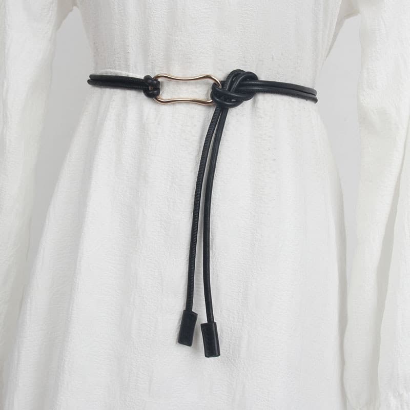 High-End cinto acessórios decoração feminina combinando saia camisola casaco cintura corda atada pequena corda de couro