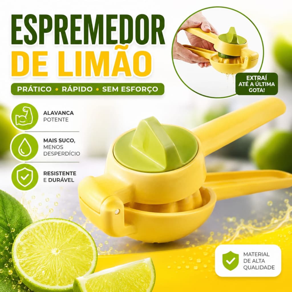 Espremedor de Limão Manual Extrator de Suco Prático Resistente Cozinha