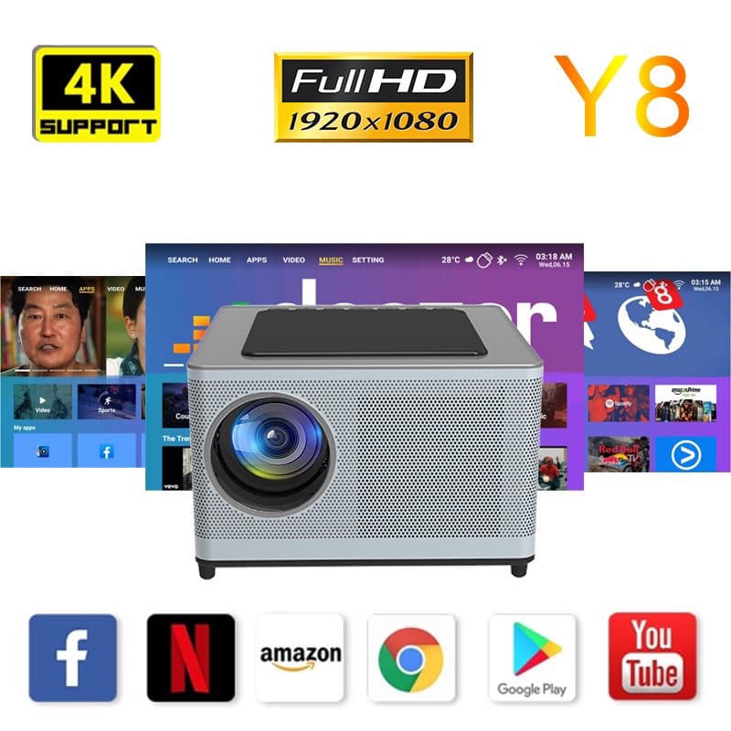 1080p projector 5GWIFI commercial mini portable mobile phone projector, não consegue se conectar ao HDMI