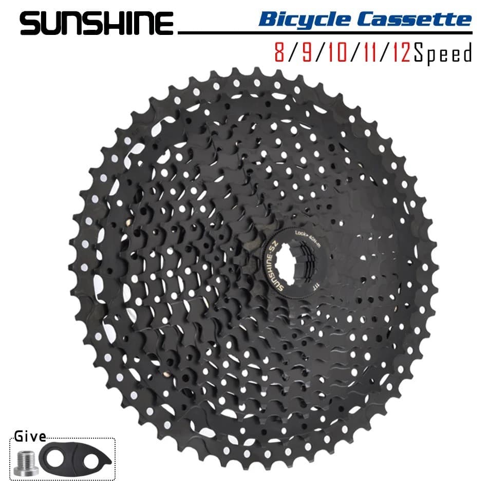 SUNSHINE Preto Bicicleta Roda Livre MTB Cassete K7 8/9/10/11/12 Velocidade SHIMANO HG Estrutura