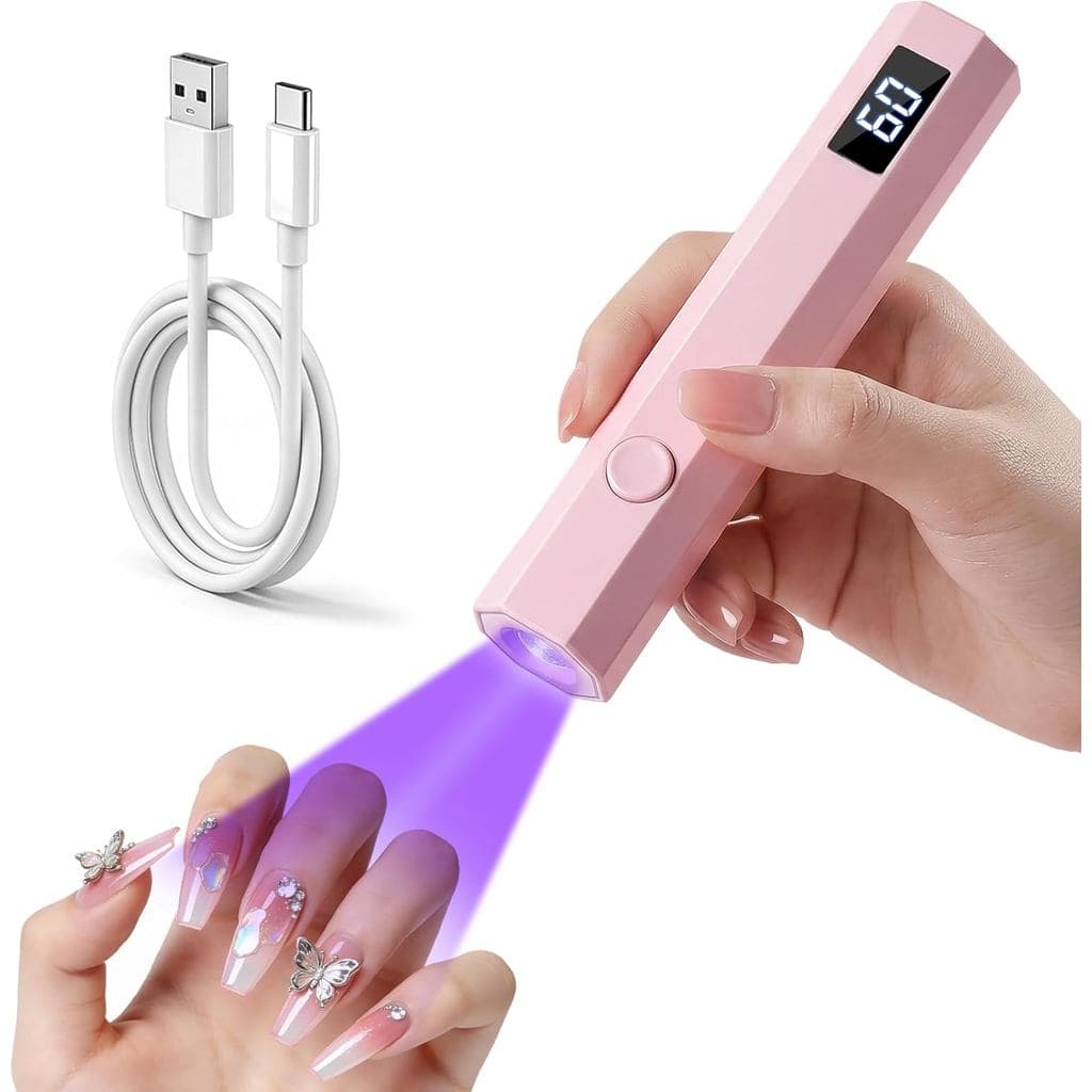 Lâmpada UV Portátil para Unhas de Gel, Lâmpada de Cura Rápida com Display LED, Mini Lâmpada LED para Unhas com Configura