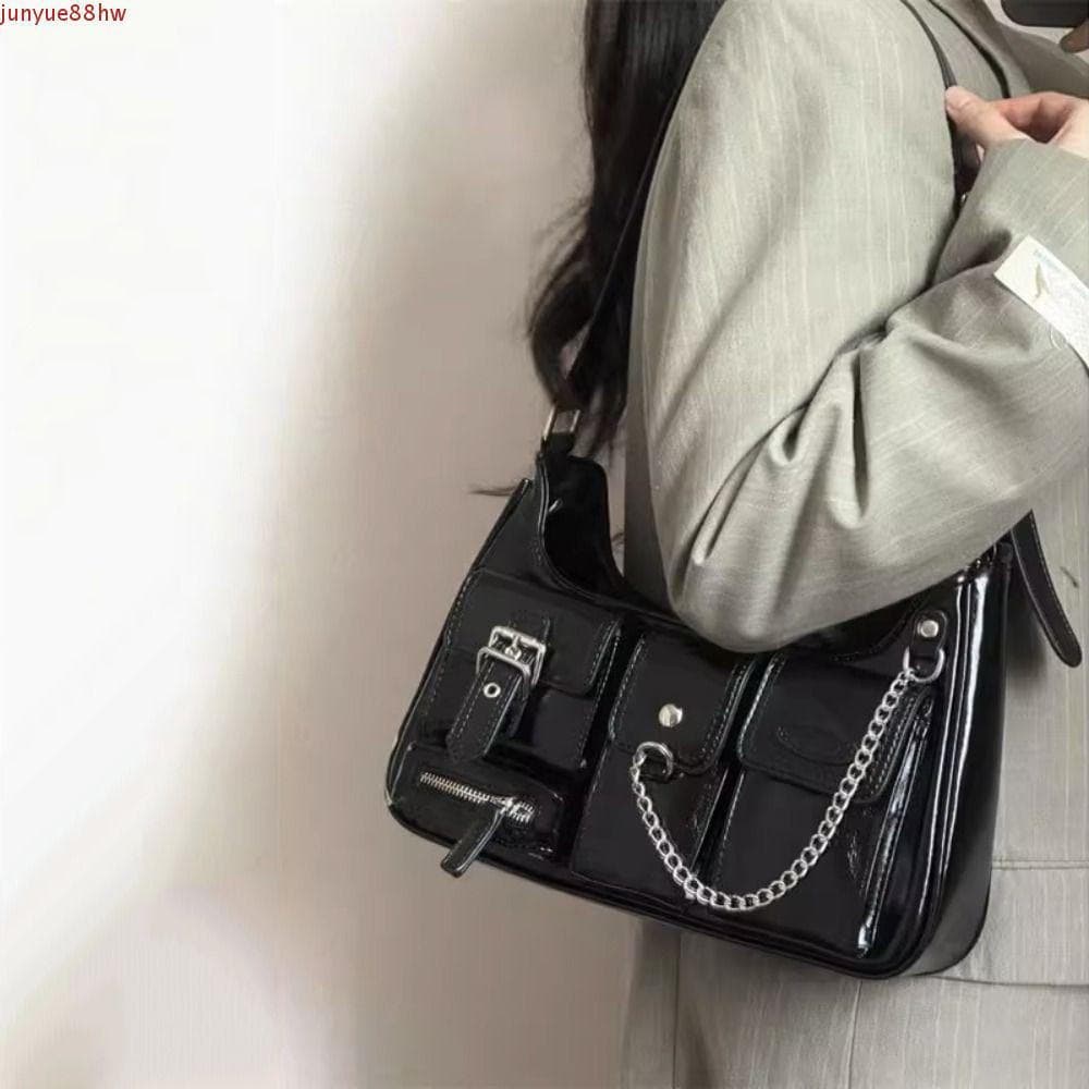 Bolsa De Couro JUNYUE , Crossbody De PU Com Bolso Y2K Ombro Estética Estilo Coreano De Cor Sólida Nas Axilas