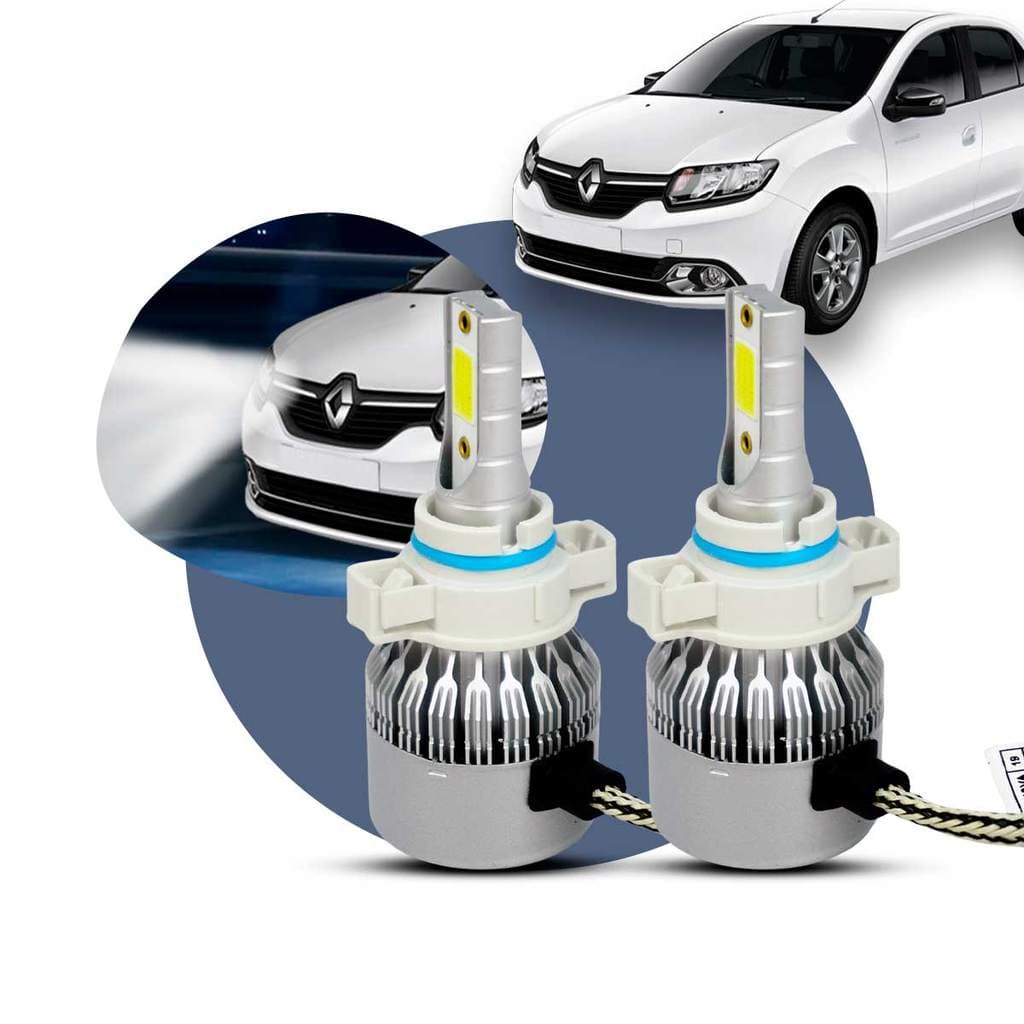 Super LED  Farol Milha Renault Sandero Logan 2015 + 6000K 30000h