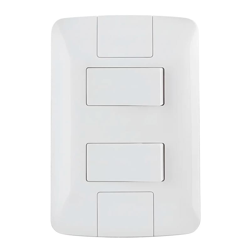 Interruptor Duplo Simples 4x2 Tramontina Aria Cor Branco 6 A 250v