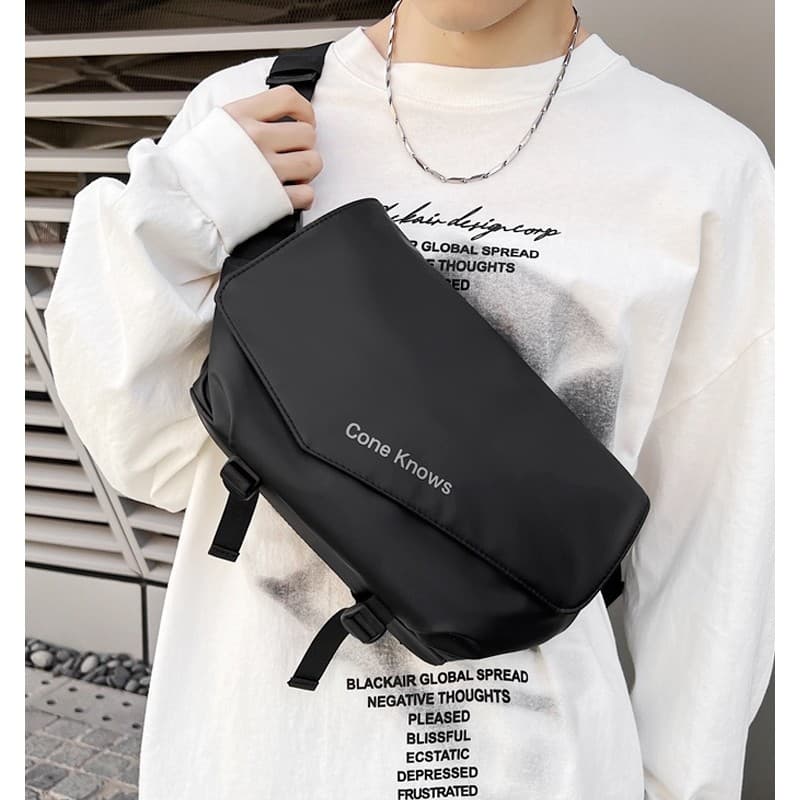 Bolsa mensageiro masculina funcional Street Wear saco de peito grande capacidade saco do mensageiro ciclismo esportes mo