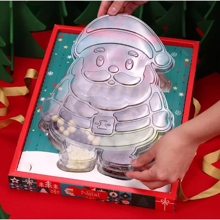 Bandeja Petisqueira Papai Noel Embalagem de Natal