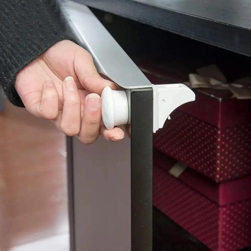 Trava Invisível de Segurança para Crianças, Fecho Magnético para Gavetas e Portas de Armário, Trava de Segurança para Be