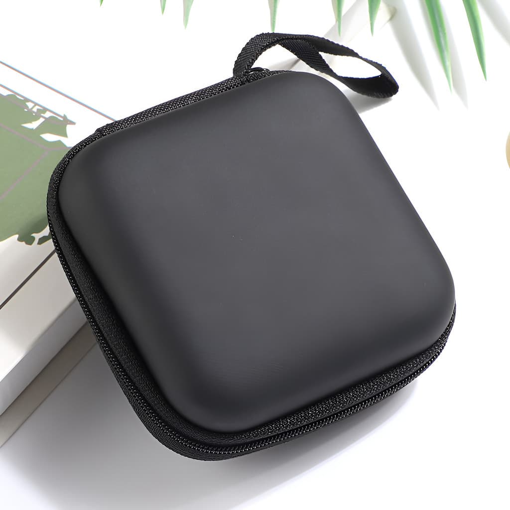 Portátil Mini Storage Bag Shell Duro Couro Artificial