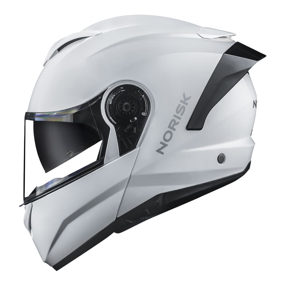 Capacete Norisk Force Il Branco Brilhante Escamoteável