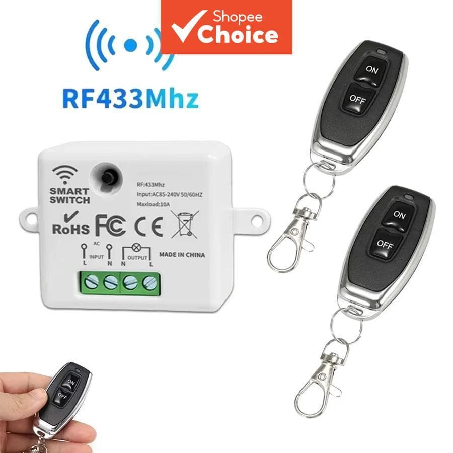 Interruptor Controlador Sem Fio RF433MHz Mini Receptor De Relé Para Lâmpada LED