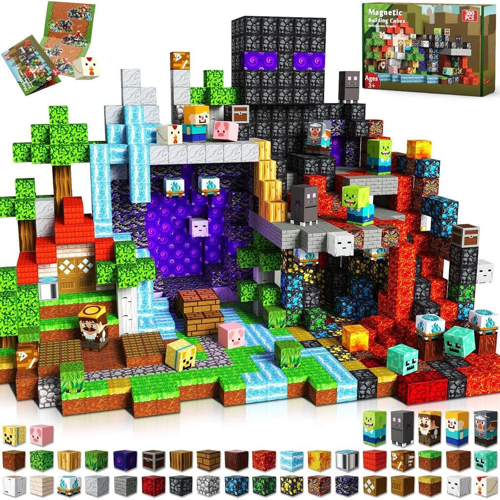 300 PCS Blocos De Construção Magnéticos Empilhamento Ímãs STEM Montessori Brinquedo Educacional Sensorial Para Crianças