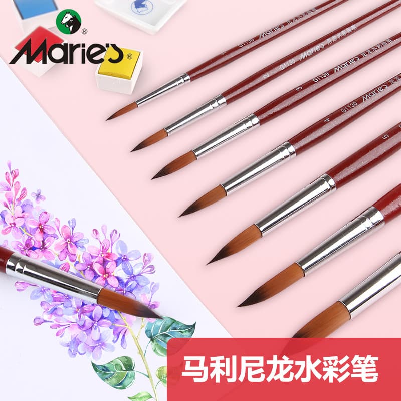 Marley Pincel de aquarela Conjunto de canetas de linha de gancho Estudantes de arte Caneta de pintura profissional Aluno