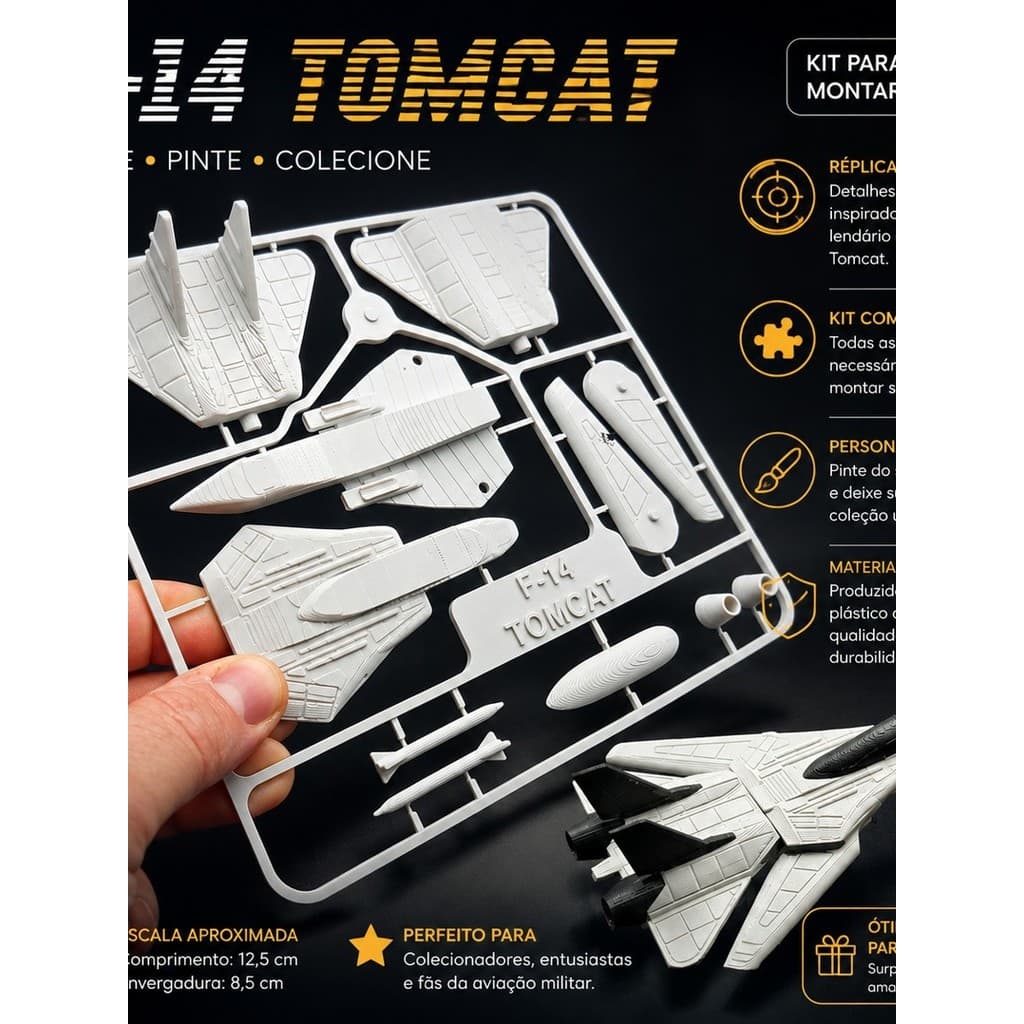 Miniatura F-14 Tomcat Kit Para Montar Avião Caça Militar Modelo 3D Colecionável Decorativo Personalizável