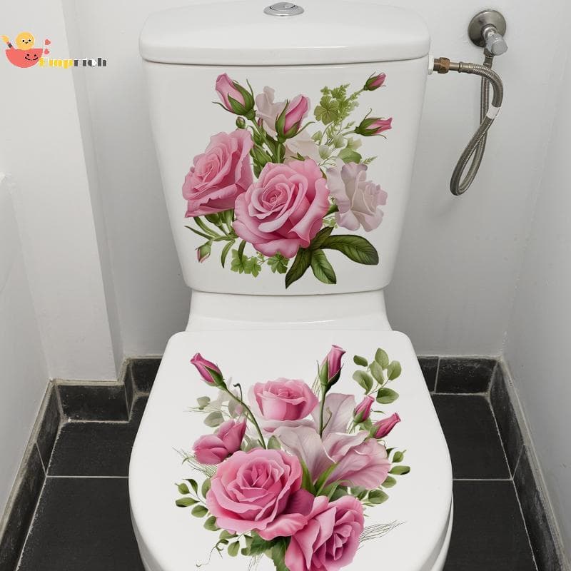 EMCH > Banheiro À Prova D'água Stier Rosa Capa De Assento Autoadesiva Decalque Decorativo Removível Novo