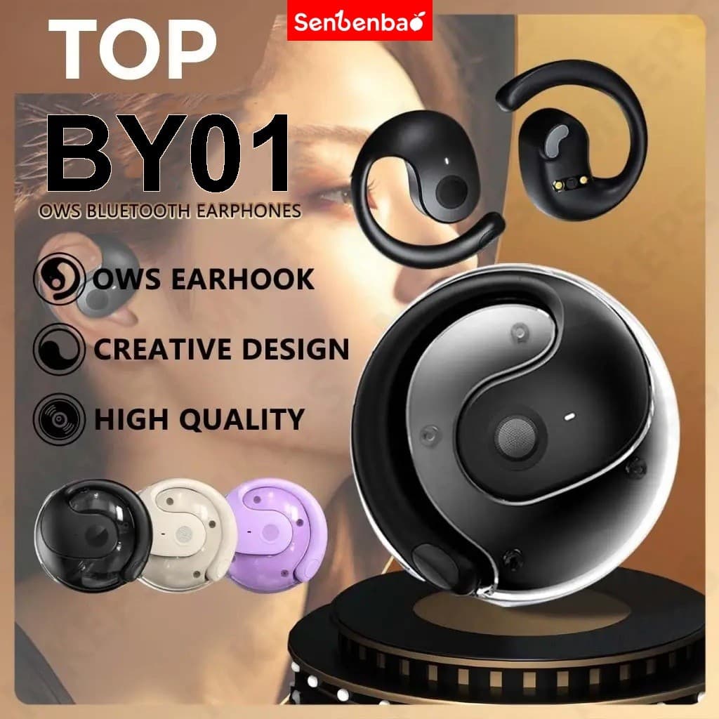 Senbenbao OWS BY01 Fones De Ouvido HiFi Qualidade De Som Fone Bluetooth Sem Fio Com Bateria De Grande Capacidade JM13