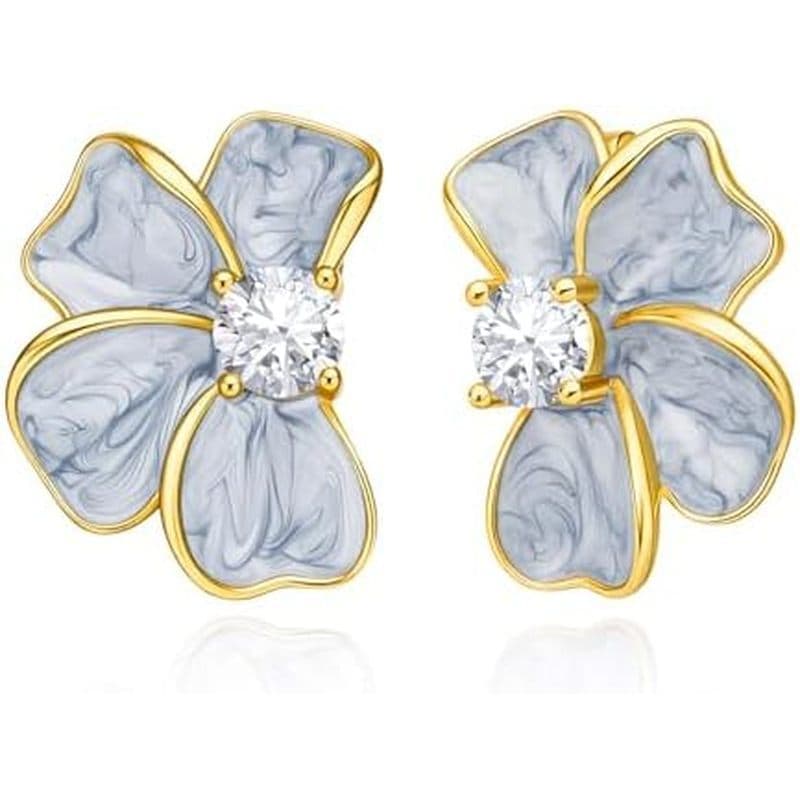 Ouro 14k Banhado Para Pétala Na Moda Feminino Boho Brincos Presentes Sino Declaração Jóias Cicy Parafuso Prisioneiro Flo