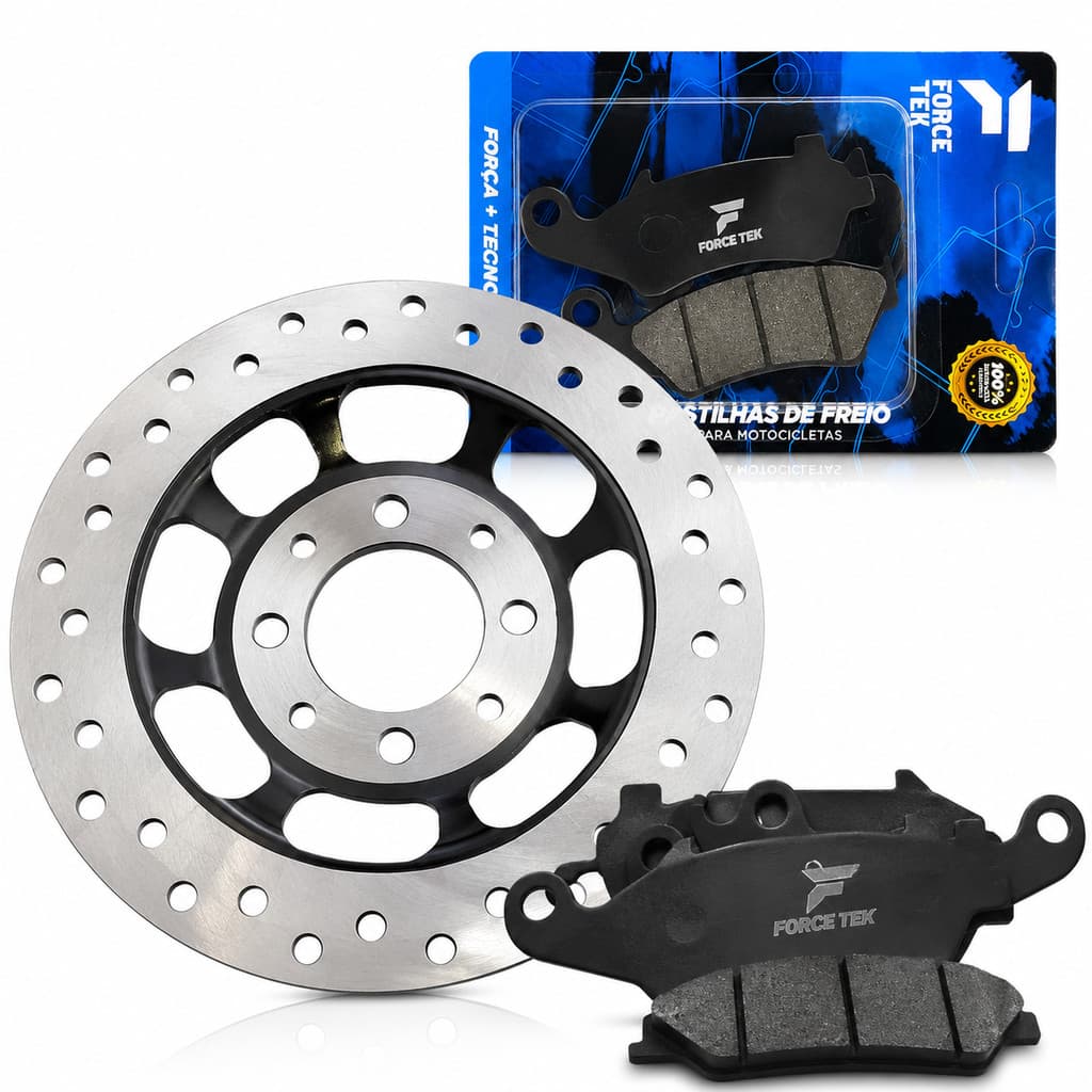 KIT DISCO FREIO DIANT  TIT125/BROS TIT150/160/XRE190 C/FURAÇÃO(DF025)+PASTILHA