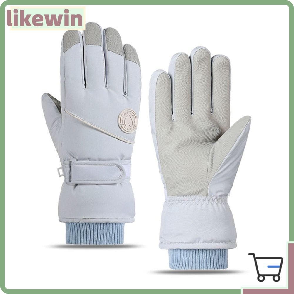Luvas De Pelúcia Femininas, Esqui Impermeáveis Para Snowboard Com Tela Sensível Ao Toque Neve Quentes De Inverno