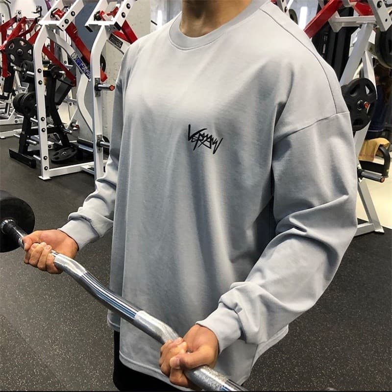 Músculo roupas de Fitness masculino Casual correndo roupas de treinamento solto esportes camiseta respirável camisa de f