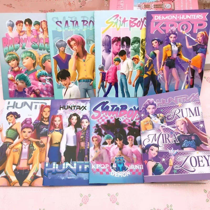 Cross-Border K-POP bruxa caçador grupo carro linha livro Anime Gaza meninos grupo A5 página colorida única linha livro e